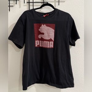 Puma Men’s Graphic T-Shirt | Black & Red Logo | Size L